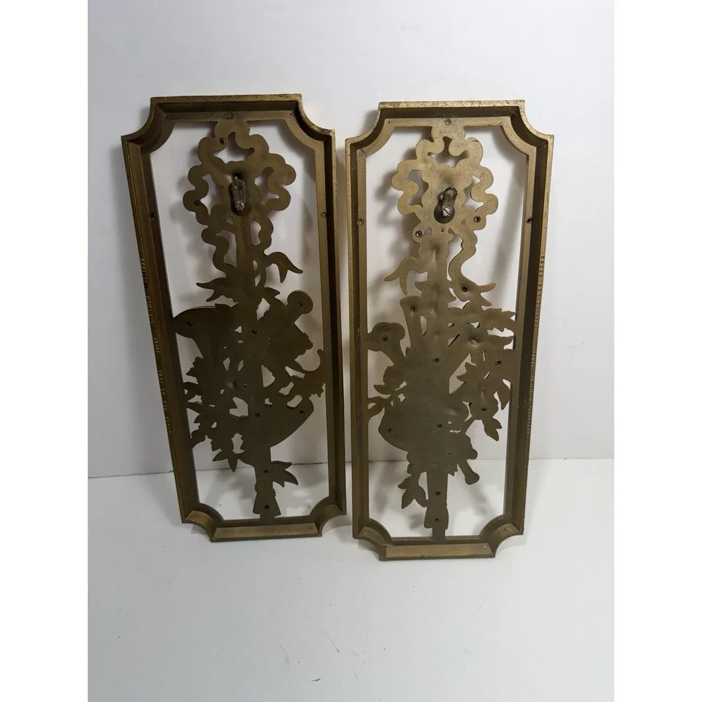 2 Syroco Homco Gold Musical Instrument Wall Plaques 4863A 1964 Vintage Mid Mod